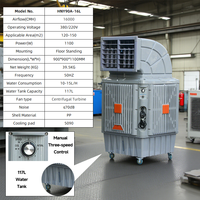 Ventilateur évaporatif industriel haute capacité 16000 CMH avec moteur AC et pompe, refroidisseur d'air à eau, écologique et économe en énergie pour entrepôt/usine