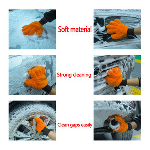 Guante de lavado de coches de cinco dedos de alta calidad Guante de limpieza de vehículos suave y duradero - Product Image 4