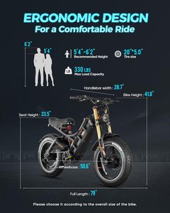 Vélo électrique de haute qualité, vitesse rapide de 25 km/h, double moteur, vélo électrique tout-terrain, vélo à suspension intégrale, vélo électrique - Product Image 6