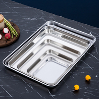 Assiette rectangulaire en acier inoxydable 18*13*2CM, design moderne, durable, écologique, pour restaurant/cantine/usage domestique