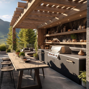 Mobili da <span class=keywords><strong>Cucina</strong></span> Modulari di Lusso in Acciaio Inox con Lavello, Design Moderno, <span class=keywords><strong>Dimensioni</strong></span> Personalizzabili, Finitura Laccata Lucida - Product Image 3