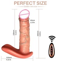 Wiederaufladbarer Kabelloser Ferngesteuerter Heizender Stoßender Realistischer Tragbarer Silikon-Dildo Vibrator Sexspielzeug für Frauen