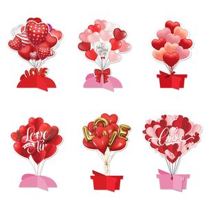 New Valentine's Day Decoration Props Gifts Desktop <b>Ornaments</b> Small Flags Fresh Flowers Balloons <b>Heart</b> Party Supplies - Product Image 1