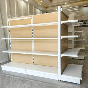 Étagère <span class=keywords><strong>murale</strong></span> en métal pour supermarché, magasin de détail, présentoir en <span class=keywords><strong>bois</strong></span>, étagère de magasin - Product Image 4