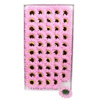 Usine FZ-3 En Gros 50 Pcs/Boîte Savon Têtes De Tournesol Boîte-Cadeau Floral Parfumé Fête De Mariage Artificielle Décoratif Savon Fleur