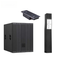 Système audio professionnel de colonne de sonorisation Line-Array en bois avec subwoofer intégré 2200W haute puissance pour conférences et événements extérieurs