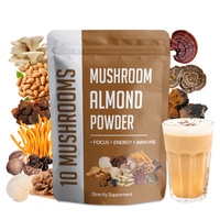 Marque privée Café aux champignons Poudre de café aux champignons Reishi Chaga biologique avec lait d'amande Café aux champignons 10 en 1
