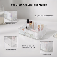 Kotak Penyimpanan Makeup Kristal Berwarna-warni dari Plastik PS, Organizer Kosmetik Meja untuk Kuas dan Lipstik