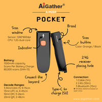 Fábrica OEM Mini Pocket Blue Tooth QR Lector de código de barras 1D 2D Escáner de código de barras USB inalámbrico portátil para almacén