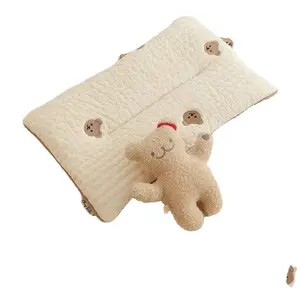 Ins style Korean quilted pillow newborn lovely flat pillow baby breathable pure cotton rabbit baby bear pillow