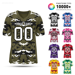 Vêtements de sport unisexes de haute qualité, cousus en lot, imprimés camouflage, style rétro, manches courtes, personnalisables avec nom et logo d'équipe - Product Image 3