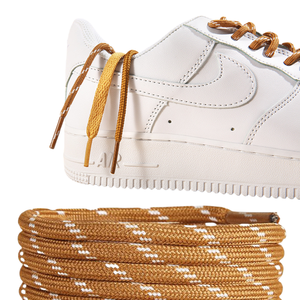 Cordones redondos de poliéster con fijación de zapatilla de patín de tablero dorado de 8mm de ancho grueso personalizado en estilo deportivo - Product Image 3