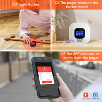 ANGUS Pulsera de Alerta de Caídas WiFi, Compatible con 99 Alertas Inalámbricas, Botón de Pánico SOS para Enfermeras, Aplicación Inteligente Tuya, Llamador para Cuidadores, Botón de Llamada para Personas Mayores