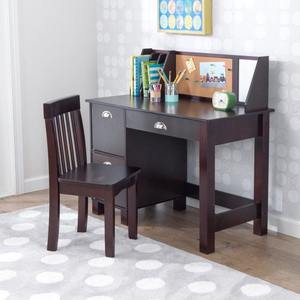 Bureau d'étude avec chaise - espresso Idéal pour les devoirs et la lecture sur table Grand espace de rangement pour les enfants - Product Image 2