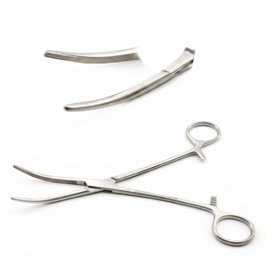 Rochester Carmalt Forceps Curved 8" Manual Surgical Hemostatic <b>Clamp</b> Tool Stainless Steel CE Certified Veterinary Surgical - Product Image 1