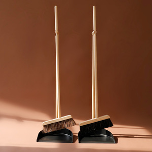 <span class=keywords><strong>Balai</strong></span> vertical en bois de haute qualité et durable avec manche long, brosse en crin de cheval, ensemble balayette et pelle à poignée en bois - Product Image 6