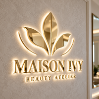 Enseigne extérieure rétroéclairée 3D, enseigne de magasin, logo de marque personnalisé, enseigne lumineuse LED pour bureau, studio, entreprise, nom de magasin