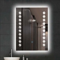 Miroir LED ovale high-tech avec design multi-cercles, miroir de vanité rétroéclairé sans cadre pour salles de bain contemporaines