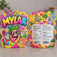 Sacs en Mylar découpés sur mesure, formes irrégulières, pochettes refermables holographiques anti-odeur, emballages personnalisés 1g 3.5g 7g 14g 28g