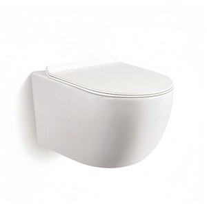 <span class=keywords><strong>WC</strong></span> mural moderne sans bride en céramique avec réservoir encastré à <span class=keywords><strong>chasse</strong></span> arrière pour projets de salles de bain d'hôtels haut de gamme - Product Image 5