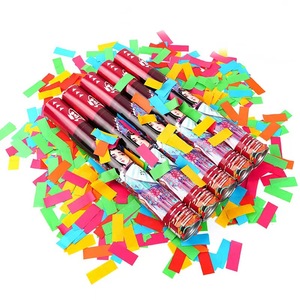 Canon à Confettis Jetable Écologique et Durable, Torsadé à la Main, pour Fêtes, 30cm/40cm/50cm/60cm/80cm/100cm, Noir, Effet Pulvérisation - Product Image 3