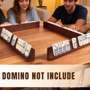 Wooden Domino Tray Anti Slip Base <b>Desktop</b> Game Storage Rack <b>Shelf</b> For Board Games - Product Image 5