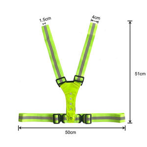 EN20471 Tiras reflectantes de alta visibilidad Equipo de seguridad para correr Chaleco para correr con luz LED para caminar Correr Ciclismo - Product Image 2