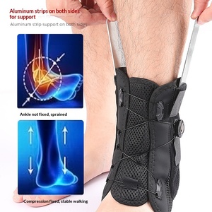Heetverkochte verstelbare ademende PU SBR enkelbrace met draaiknop, aluminium <span class=keywords><strong>splint</strong></span>, compressie en stabiliserende ondersteuning - Product Image 3