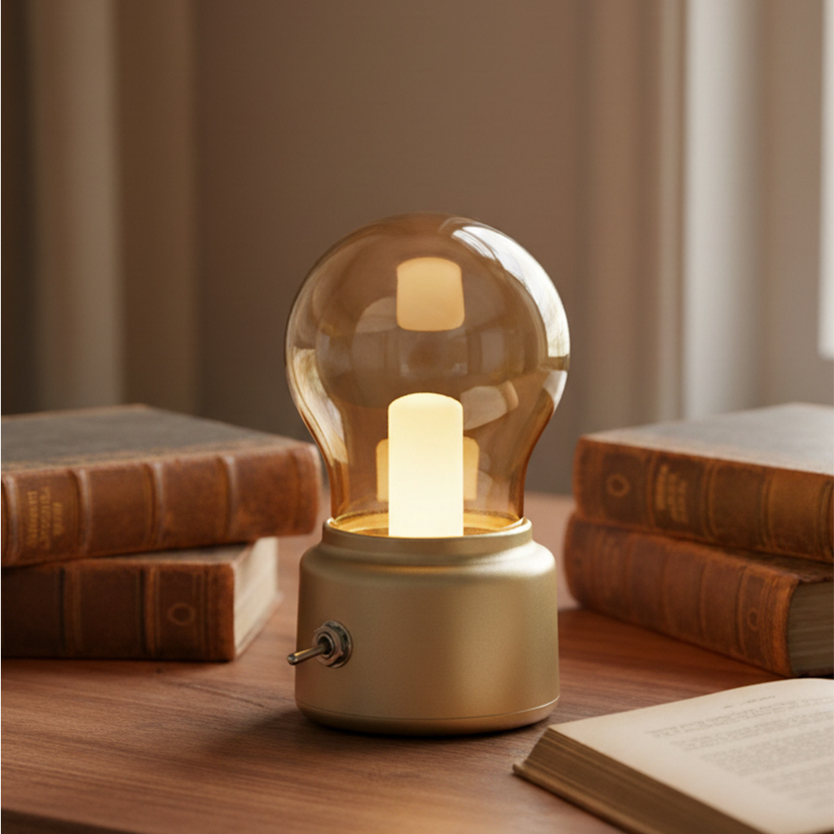 Vintage LED Table Lamp Edison Bulb Style with Black Metal Base Industrial Desk Lamp for Office Decor Old Fashioned