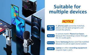 Mini 2,4g micrófono Lavalier inalámbrico E70 grabación Cancelación de ruido Micrófono inalámbrico profesional para radio portátil de vídeo - Product Image 6