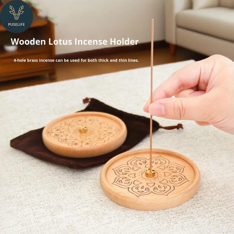 Simple Creative Lotus Solid Wood Holder
