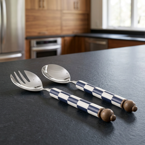 Ensemble de service à salade élégant : Cuillère et fourchette de table pour mariages, anniversaires, cadeaux de pendaison de crémaillère et collections de cadeaux de fêtes - Product Image 2