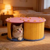 Tunnel pour animaux de compagnie avec trous, Niche pour chat, Grotte d'évasion, Universel quatre saisons, Semi-fermé, Résistant à l'usure, Durable, Feutre multicouche