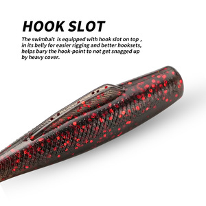 Señuelo blando flotante de acero inoxidable <span class=keywords><strong>Zman</strong></span> de 8 cm, paquete de 6 piezas, Black Pit T-Tail Baby Silencer sin anzuelos - Product Image 3