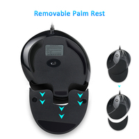 Delux M618BU Ergonomic Office Vertical Mouse 6 Buttons 600/1000/1600 DPI Right Hand Mice with Wrist Mat for PC Laptop Computer