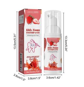 Nueva llegada al por mayor 60ml fruta Favor niños espuma pasta de dientes para multiusos blanqueamiento dental - Product Image 6