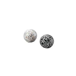 S925 <b>Sterling</b> <b>Silver</b> Frosted Matte Hollow Pattern 10mm <b>Bracelet</b> Spacer <b>Beads</b> Handmade DIY Jewelry Accessories Fansen Brand Made - Product Image 1