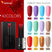 VENALISA Vernis à ongles en gel 15 ml, 42 couleurs, vente flash, gel UV LED à faire tremper, art des ongles, gel OEM, base coat, top coat, vernis à ongles, émail en gel