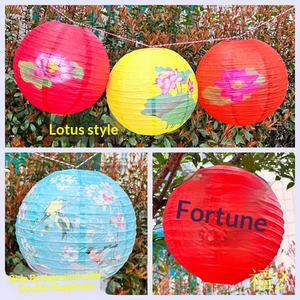 Lanternes en papier anciennes à motifs de grands chiffres, lanternes porte-bonheur, lanternes pour le festival du printemps, accessoires photo de mariage, lanternes décoratives - Product Image 3