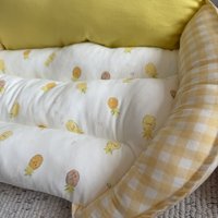 Lit pour animaux de compagnie imprimé mignon, canapé-lit pour animaux de compagnie, doux et confortable, avec appui-tête, lavable, pour animaux de compagnie de petite et moyenne taille