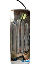 1 Pieza de Luz LED de Marcador Lateral para Remolque y Camión, 12-24V, Lente Transparente, Azul Hielo, Cromado, Plano, 22 Diodos, 2x6 Pulgadas, Impermeable - Product Image 3