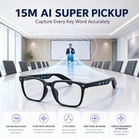 Occhiali con Registrazione AI, Rilevamento a Lunga Distanza 15M, 3 Microfoni con Cancellazione del Rumore ENC, Registratore Vocale Offline 4H, OEM ODM, Impermeabile IPX-6