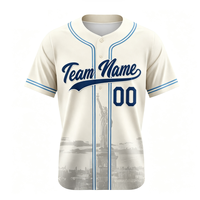 Maillot de baseball unisexe respirant en sergé brodé pour l'entraînement, personnalisable par sublimation, vente en gros