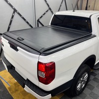 Couverture de benne à rouleaux rétractable manuelle noire en alliage d'aluminium pour Ford Ranger Wildtrak T9