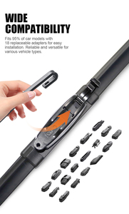 OEM spazzole tergicristallo aerodinamico Design silenzioso <span class=keywords><strong>tergicristalli</strong></span> con 18 adattatori - Product Image 2