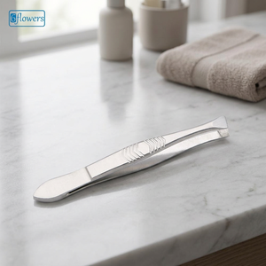 Pinzas para cejas de punta inclinada y recta, de acero inoxidable, duraderas, estilo moderno, a precio económico, en stock. - Product Image 2