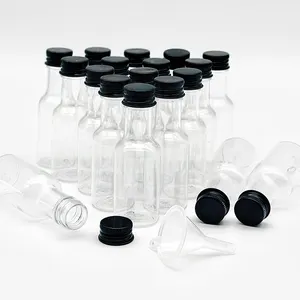 50Ml 120Ml 150Ml Doorzichtige Pet Plastic Mini Flessen Voor Alcohol Whisky Wijn Liquor Shot Fles Met Aluminium Dop