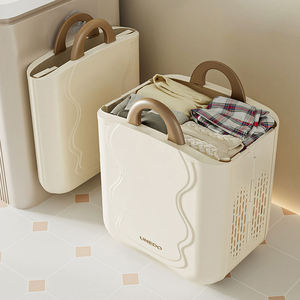 Household Plastic Large <strong>Collapsible</strong> <strong>Storage</strong> Basket Laundry Basket Clothes Toys and Miscellaneous <strong>Storage</strong> with Wheels - Product Image 6