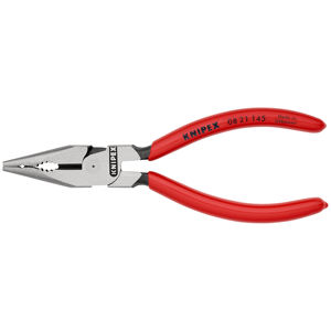 คีมอเนกประสงค์ KNIPEX 08 21 145 SB ปลายแหลมเคลือบพลาสติกสีดำ 145 มม. - Product Image 1