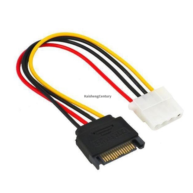 Stock 20cm 4 Pin Molex to 15 Pin Sata Power Cable Female Male Hard Drive Disk Supply Adapter Extension Cord